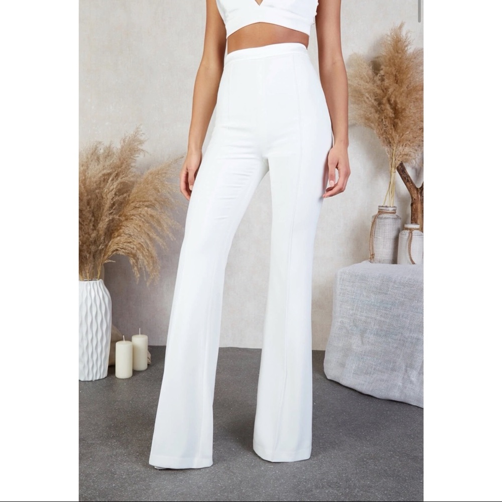 Nadine Merabi Satin/Crepe Suit Pant